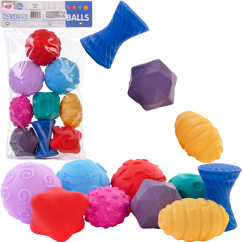 PIŁECZKI SENSORYCZNE PIŁKI GRYZAKI ZESTAW 9 SZT