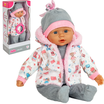 LALKA MIĘKKI BOBAS INTERAKTYWNA 40cm DUŻA MÓWI ŚPIEWA OPOWIADA  2 JĘZYKI