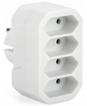 ROZGAŁĘŹNIK SIECIOWY CZTEROKROTNY BIAŁY 4X2P/II