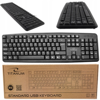 KLAWIATURA TITANUM PRZEWODOWA MEMBRANOWA USB CZARNA PC DO KOMPUTERA
