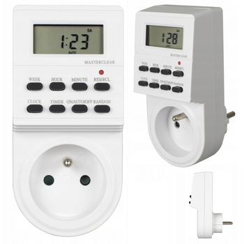 PROGRAMATOR CZASOWY CYFROWY LCD WŁĄCZNIK HARMONOGRAM 7 DNI 10 USTAWIEŃ AKU