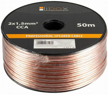KABEL PRZEWÓD GŁOŚNIKOWY 2x1,5mm CCA HQ 50 METRÓW