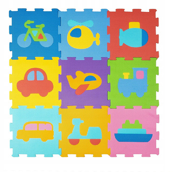 MATA PIANKOWA PUZZLE POJAZDY SENSORYCZNA  DUŻA