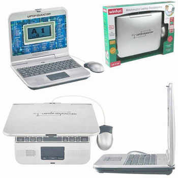 EDUKACYJNY LAPTOP DWUJĘZYCZNY INTERAKTYWNY SZARY