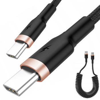KABEL PRZEWÓD MOCNY USB-C SZYBKIE ŁADOWANIE TYP-C PD 3A 1.5M KABEL SPREŻYNA