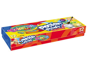 FARBY PLAKATOWE 12 KOLORÓW W TYM SREBNY I ZŁOTY !