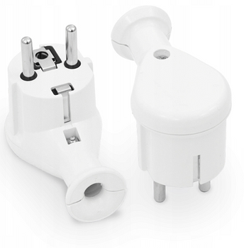 WTYCZKA KĄTOWA WTYK SIECIOWY ROZBIERALNY UNI-SCHUKO 2P+Z WT-50 BIAŁY