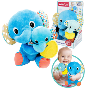 PRZYTULANKA ZESTAW 2W1 MAMA I SŁONIŚ GRZECHOTKA