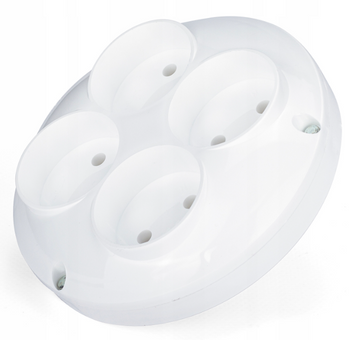 ROZGAŁĘŹNIK SIECIOWY ZŁODZIEJKA 4 GNIAZDA R-40 OKRĄGŁY BIAŁY