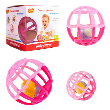 PIŁKA SENSORYCZNA GRZECHOTKA MIĘKKA GRA I ŚWIECI