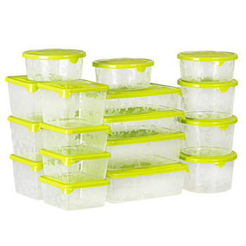 ZESTAW POJEMNIKÓW NA ŻYWNOŚĆ 17szt POKRYWKI