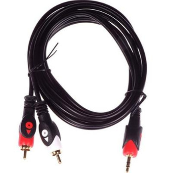 KABEL PRZEWÓD 2xRCA CHINCH JACK 3,5mm SOLIDNY 3m