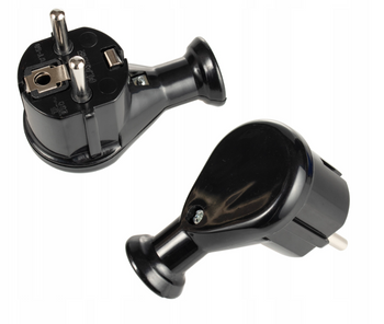 WTYCZKA KĄTOWA WTYK SIECIOWY ROZBIERALNY UNI-SCHUIKO 2P+Z WT-50 CZARNY