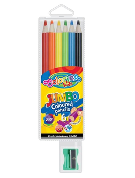 KREDKI OŁÓWKOWE JUMBO 6 KOLORÓW