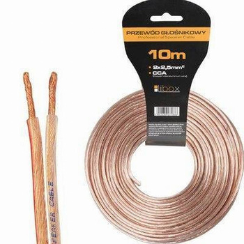 KABEL PRZEWÓD GŁOŚNIKOWY 2x2,5mm CCA HQ 10 METRÓW