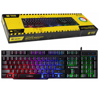 KLAWIATURA PODŚWIETLANA DLA GRACZY GAMINGOWA LED RGB MEMBRANOWA USB