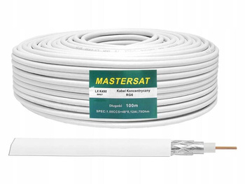 KABEL KONCENTRYCZNY ANTENOWY PRZEWÓD DO TV HD 4K - 100 METRÓW