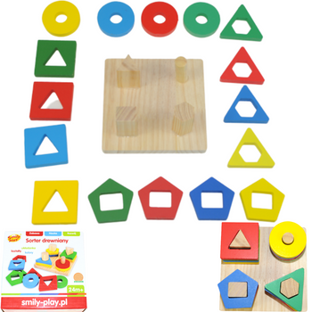 SORTER UKŁADANKA LOGICZNA ZRĘCZNOŚCIOWA DREWNIANA