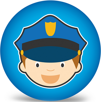 PIŁKA GUMOWA DLA DZIECI POLICJANT POLICJA PCV NIEB