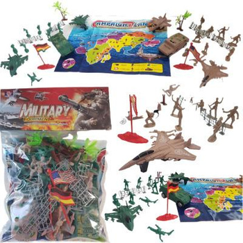 Żołnierzyki Duży Zestaw Armia Baza Odrzutowiec 35e