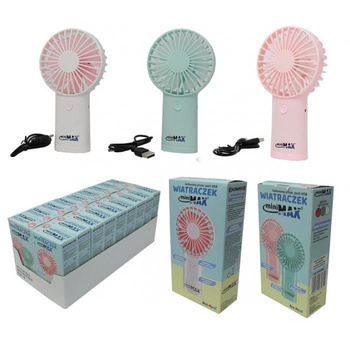 WIATRAK RĘCZNY MINI WIATRACZEK BIURKOWY USB LED