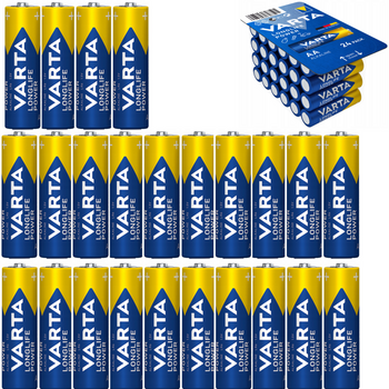 ZESTAW 24 x BATERIA VARTA LR06 R6 AA BATERIE LONGLIFE POWER 24 szt BOX