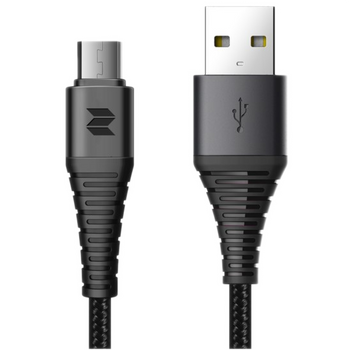 KABEL USB - MICRO USB WZMACNIANY CZARNY 1M