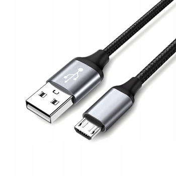 KABEL USB -  microUSB 2.0 WZMACNIANY WYTRZYMAŁY DŁUGI 2m OPLOT