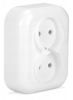 GNIAZDKO PODWÓJNE BEZ UZIEMIENIA SIECIOWE NATYNKOWY