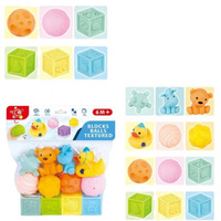 KLOCKI MIĘKKIE EDUKACYJNE SENSORYCZNE 12 ELEMENTOW