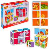 KLOCKI MAGNETYCZNE ZOO ZESTAW 6w1 ZWIERZĘTA