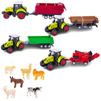 ZESTAW 4 DUŻE TRAKTORY*25cm* NAPĘD ZWIĘRZĘTA FARMA