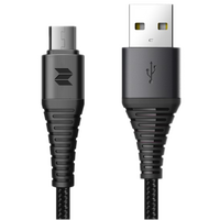 KABEL USB - MICRO USB WZMACNIANY CZARNY 1M