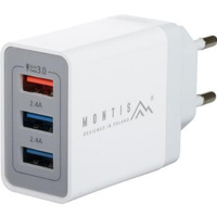 SZYBKA ŁADOWARKA SIECIOWA 3xUSB QC 3.0 30W MOCNA