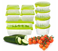 Zestaw 10x POJEMNIKI NA ŻYWNOŚĆ pudełka plastikowe