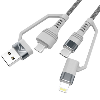 KABEL USB DO TELEFONU 4 w 1 SZYBKI USB-A USB-C LIGHTNING FAST CHARGE 65W